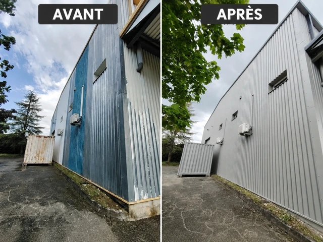 Grospiron, Saint-Bonnet-de-Mure — phase 2. Avant à gauche, après à droite.